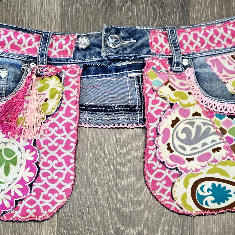Custom Upcycled Festival Belt. Extra Pockets, Pocket Chaps